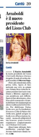 Arnaboldi nuovo presidente del Lions Club